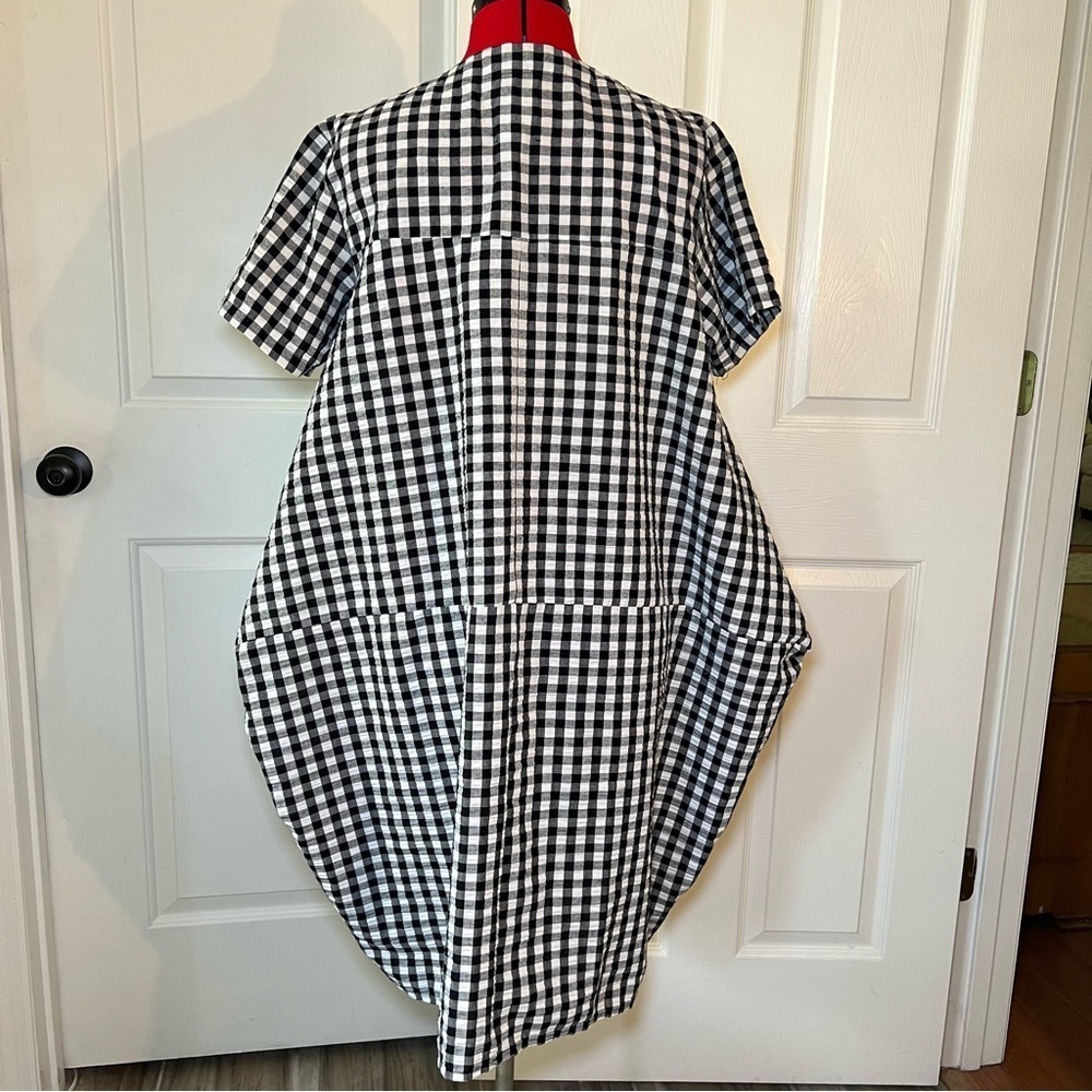 Dubgee by Whoopi Cacoon Dress Black & White Check - Picture 3 of 8